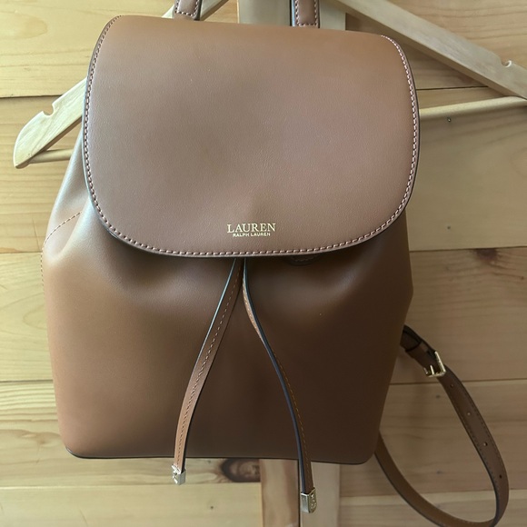 Lauren Ralph Lauren Handbags - Lauren Ralph Lauren Brown Leather Backpack with Adjustable Straps
